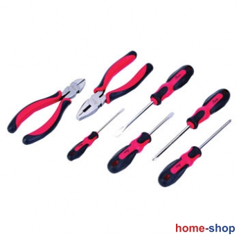 Σετ Εργαλεία CR-NI 7 ΤΕΜ., πένσα-πλαγιοκόφτης-κατσαβίδια ίσια & σταυρού (phillips), με αντιολισθητικη λαβή