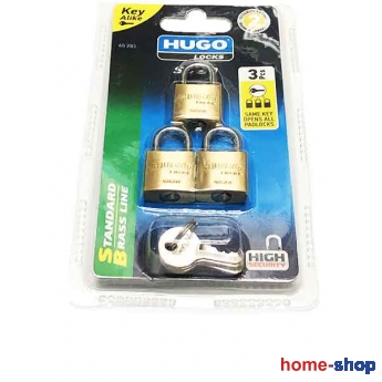 Λουκέτα ορειχάλκινα 3τεμ. ίδιων κλειδιών HUGO LOCKS SB