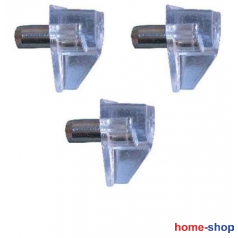 Στηρίγματα ραφιών Ø5mm μεταλλικά διάφανα