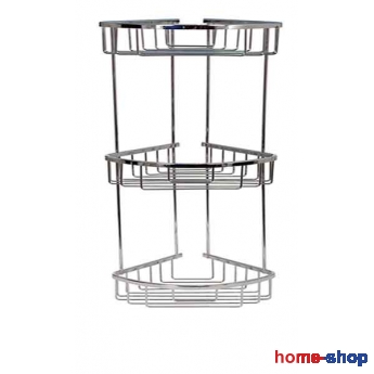 Σπογγοθήκη Μπάνιου Γωνιακή Τριπλή Νίκελ Import Hellas