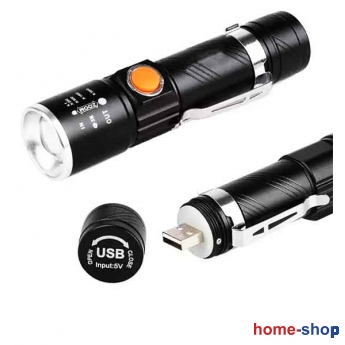 Φακός Led USB Επαναφορτιζόμενος