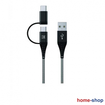 Καλώδιο  1,2μ SAS USB 2in1 Type C & Micro