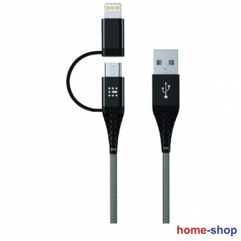 Καλώδιο 1,2μ SAS USB 2in1 Lighting & Micro