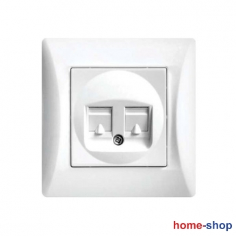 Πρίζα τηλεφωνική RJ11 Data RJ45 διπλή Lineme Λευκή 50-00120-1