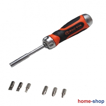 TACTIX Κατσαβίδι CR-V με καστάνια και μύτες σετ 7 τεμ 205247