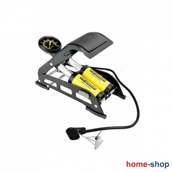 F.F. Group Τρόμπα Ποδιού Διπλή Με Μεταλλικό Μανόμετρο 7Bar 45509